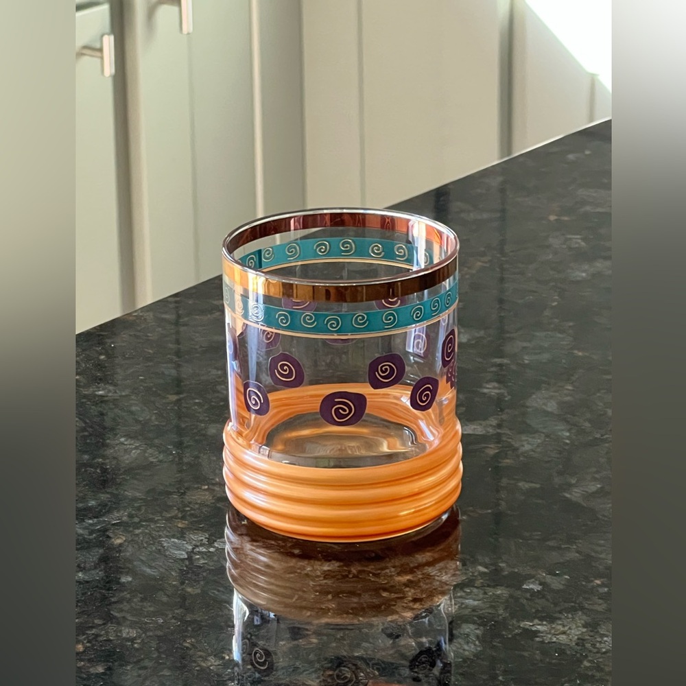 Vintage MCM 1950’s Sakura Sango by Sue Zipkin Mid-Century Modern bar glass